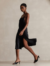 [Black] SilkSilky-AU Sleeveless Dress 003