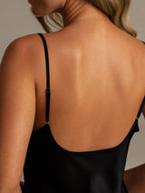 [Black] SilkSilky-AU Spaghetti Strap Nightgown 007