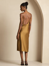 [Brown] SilkSilky-AU Sleeveless U Neck Dress 002