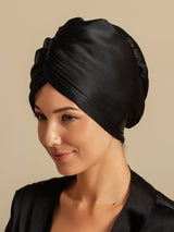 [Black] SilkSilky-AU Hair Towel Wrap 004