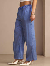 [Blue Pinstripe] SilkSilky-AU Womens Pants 004