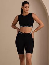 [Black] SilkSilky-AU Sleeveless Crew Neck Women's Outfit Sets 003