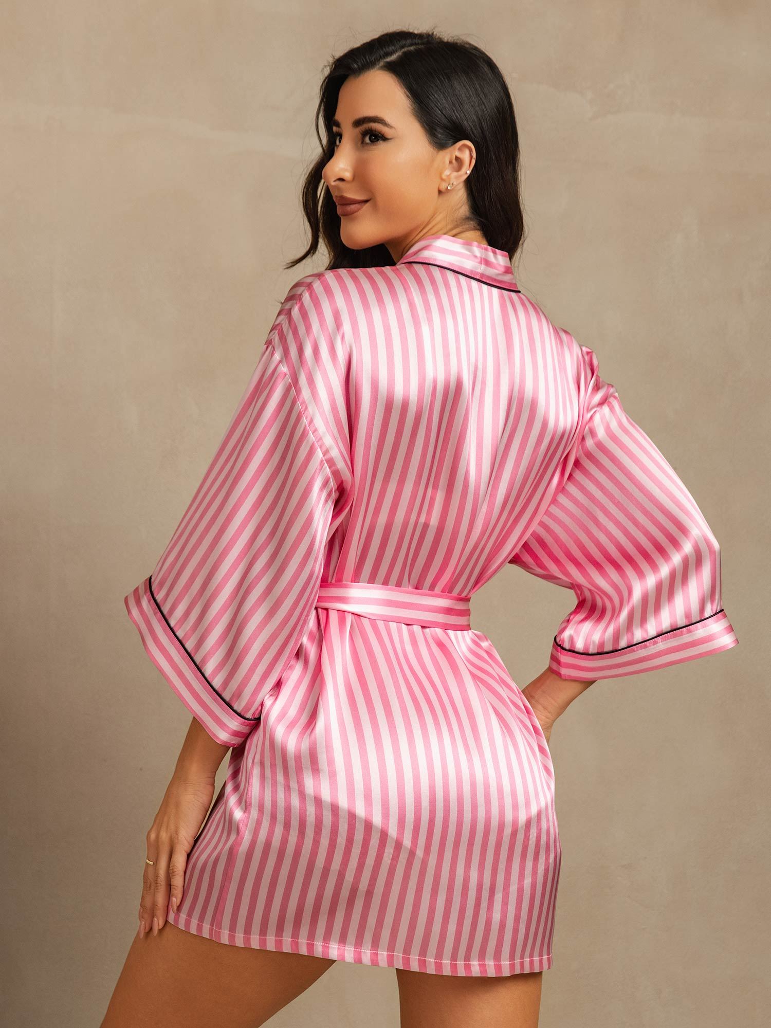 [Pink] SilkSilky-AU Pure Silk Womens Robe 002