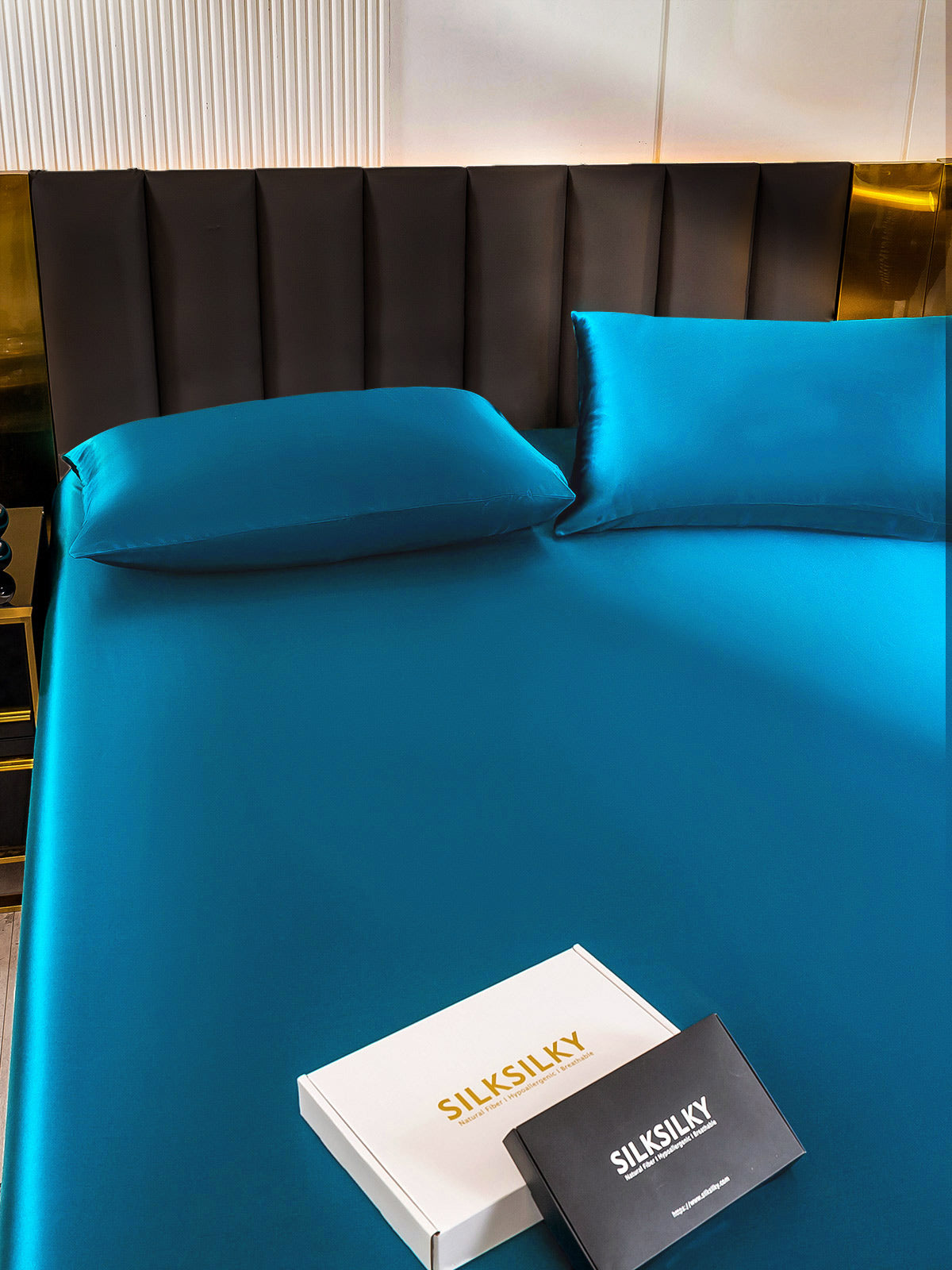 [Teal] SilkSilky-AU 22Momme Bedding Set 005