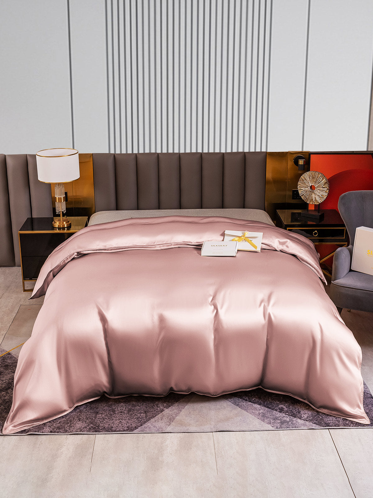 SilkSilky AU 22Momme Pure Silk Duvet Cover PaleMauve 001