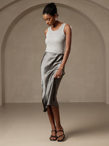 [Dark Gray] SilkSilky-AU Skirt 006