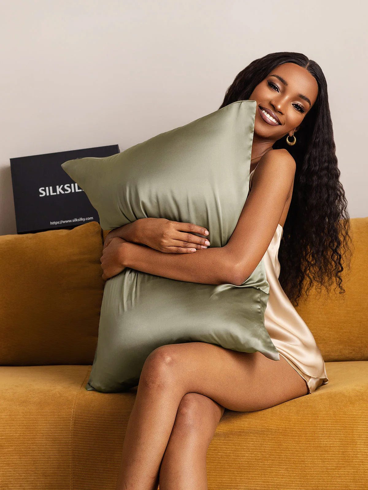 [Olive Green] SilkSilky-AU 22Momme Pure Silk Pillowcase 006