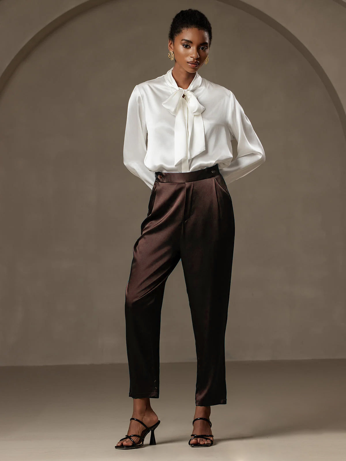 [Bitter Chocolate] SilkSilky-AU 19Momme Silk Womens Pants 002