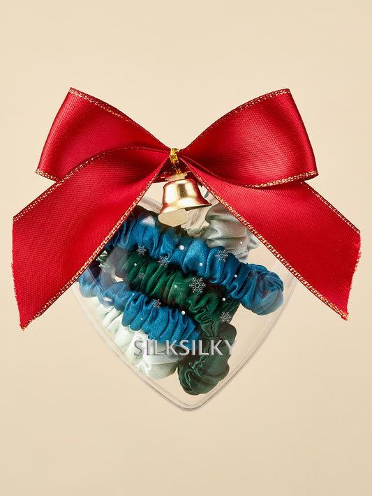Pure Silk Holiday Scrunchie Ornament (3-Piece Set)