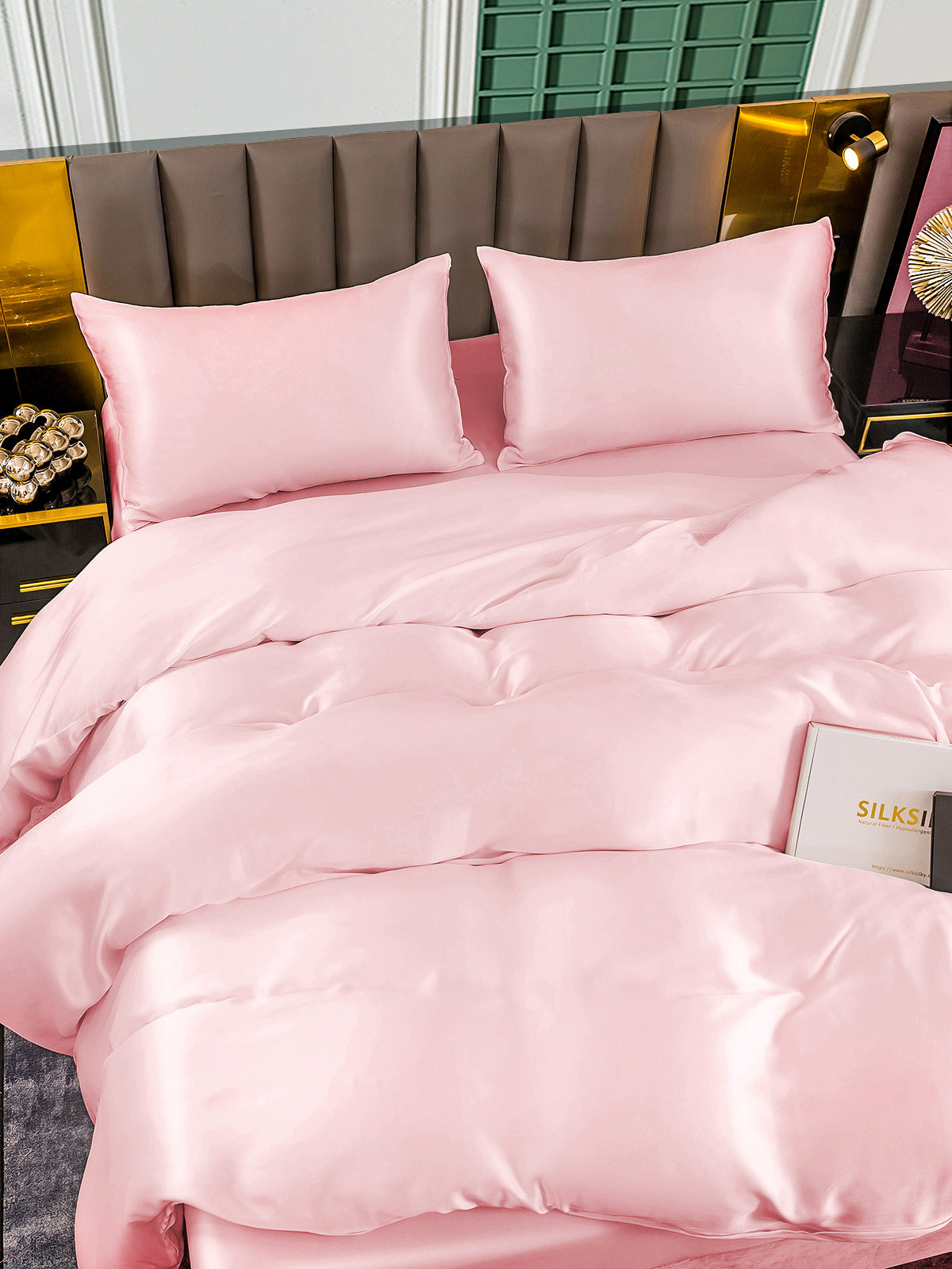 [Pink] SilkSilky-AU 25Momme Pure Silk Bedding Set 006