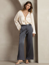 [Dark Gray] SilkSilky-AU 19Momme Silk Womens Pants 007,