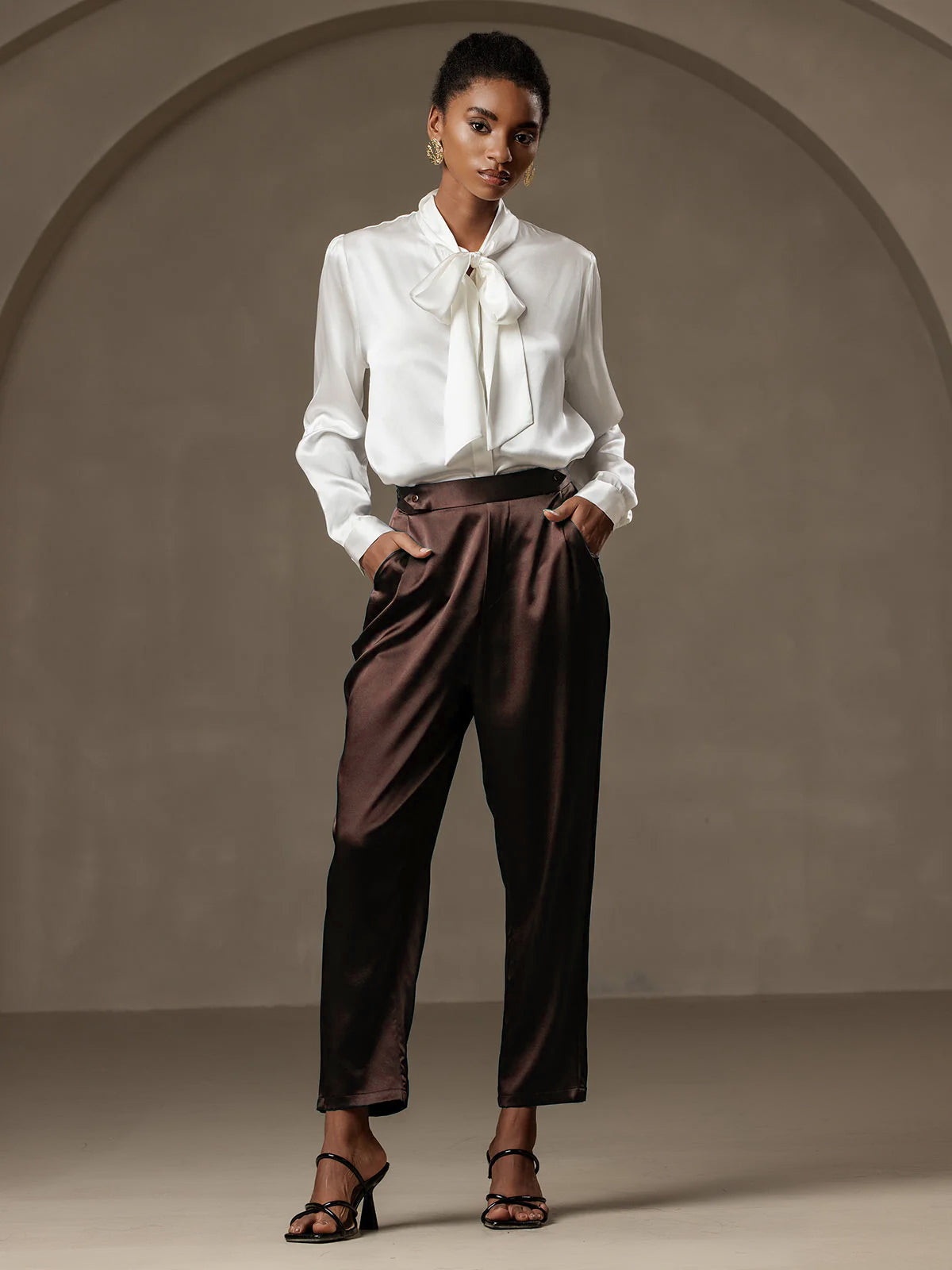 [Bitter Chocolate] SilkSilky-AU 19Momme Silk Womens Pants 005