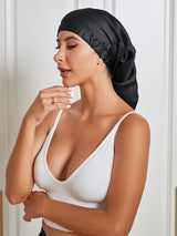 [Black] SilkSilky-AU Sleep Cap 002