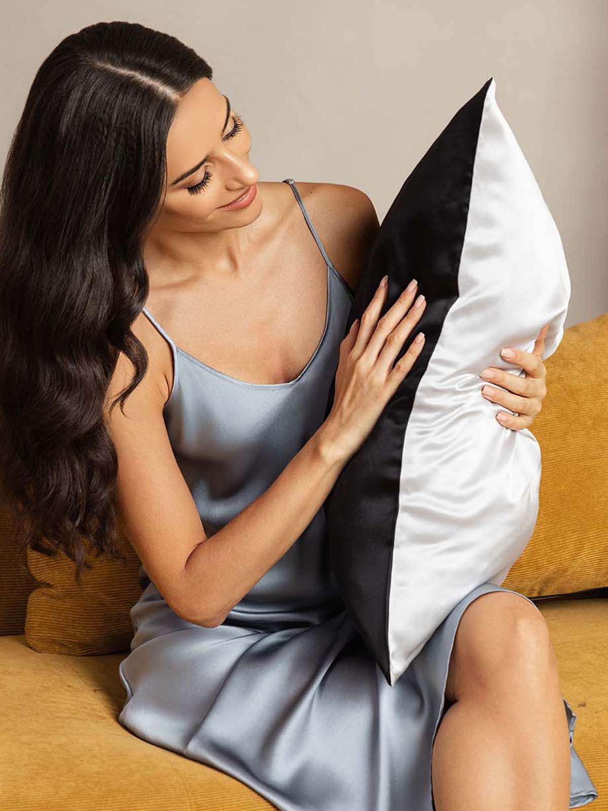 [Black+Silver] SilkSilky-AU 22Momme Pure Silk Pillowcase 003