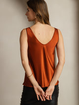 [Caramel] SilkSilky-AU Sleeveless V Neck Camisole 003