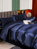 SilkSilky AU 25Momme Pure Silk Bedding Set DarkBlue 005