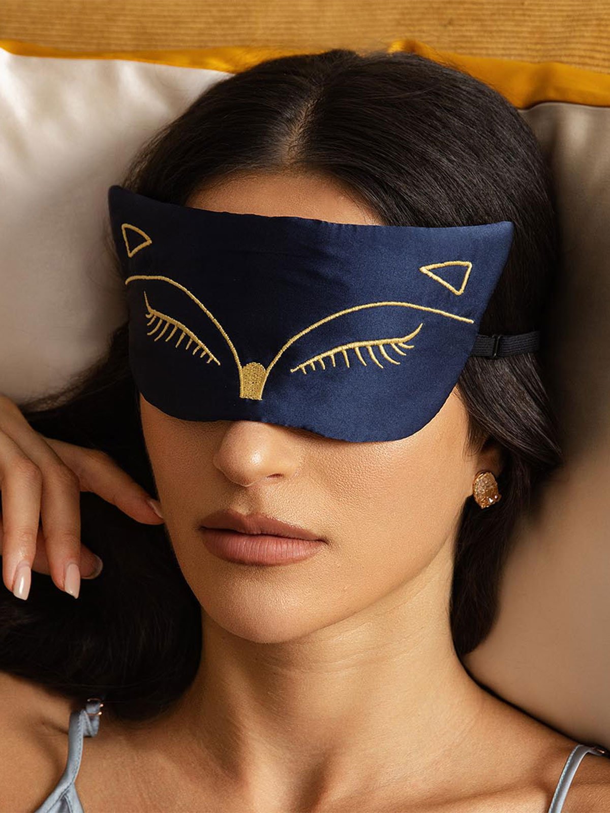 [Dark Blue] SilkSilky-AU Pure Silk Eye Mask 004