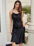 Pure Silk Cowl Neck Strap Maxi Long Dresses