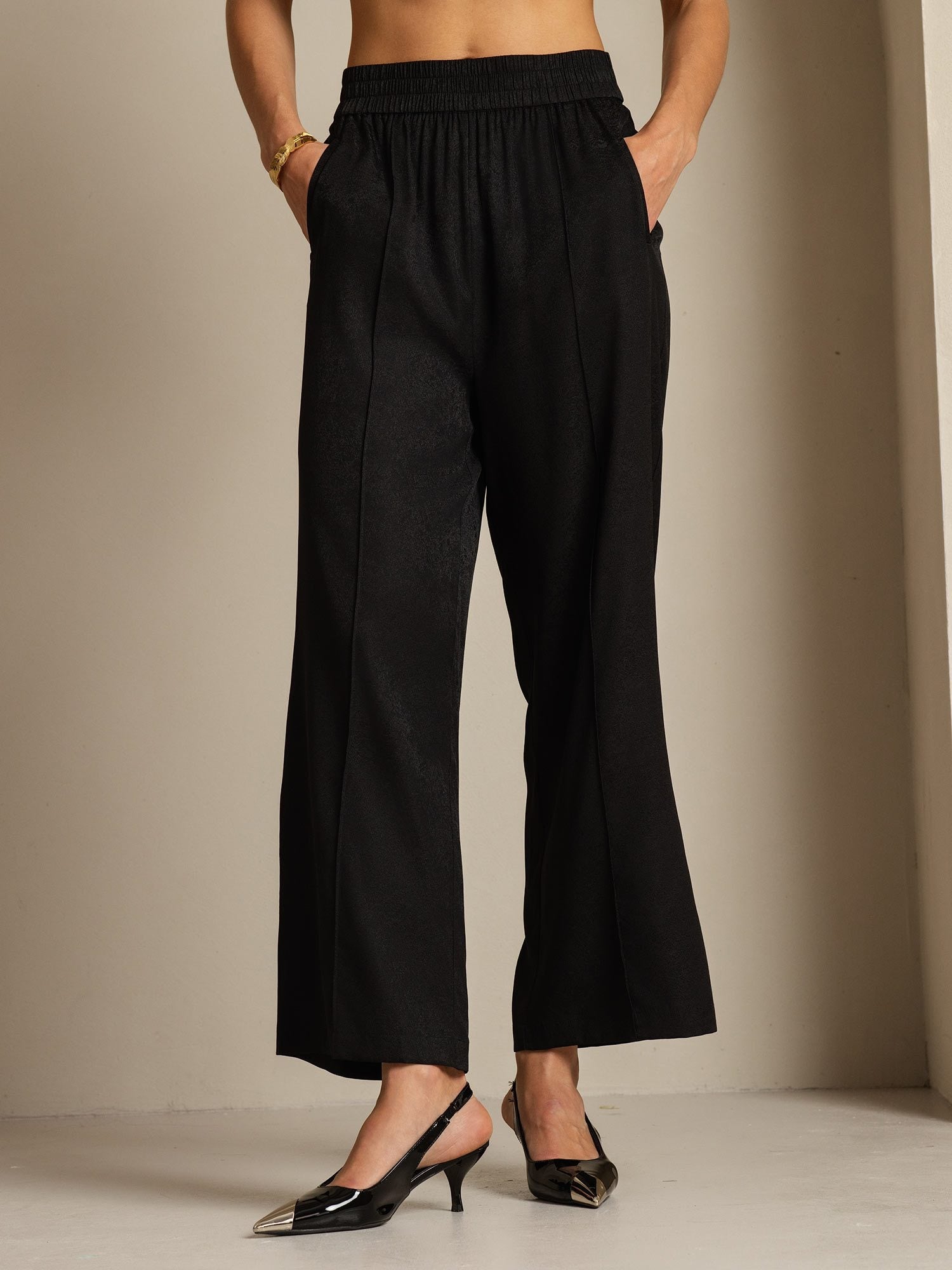 [Black] SilkSilky-AU 22Momme Silk Womens Pants 006