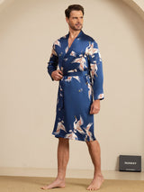 [Dark Blue] SilkSilky-AU 19Momme Mens Robe 006