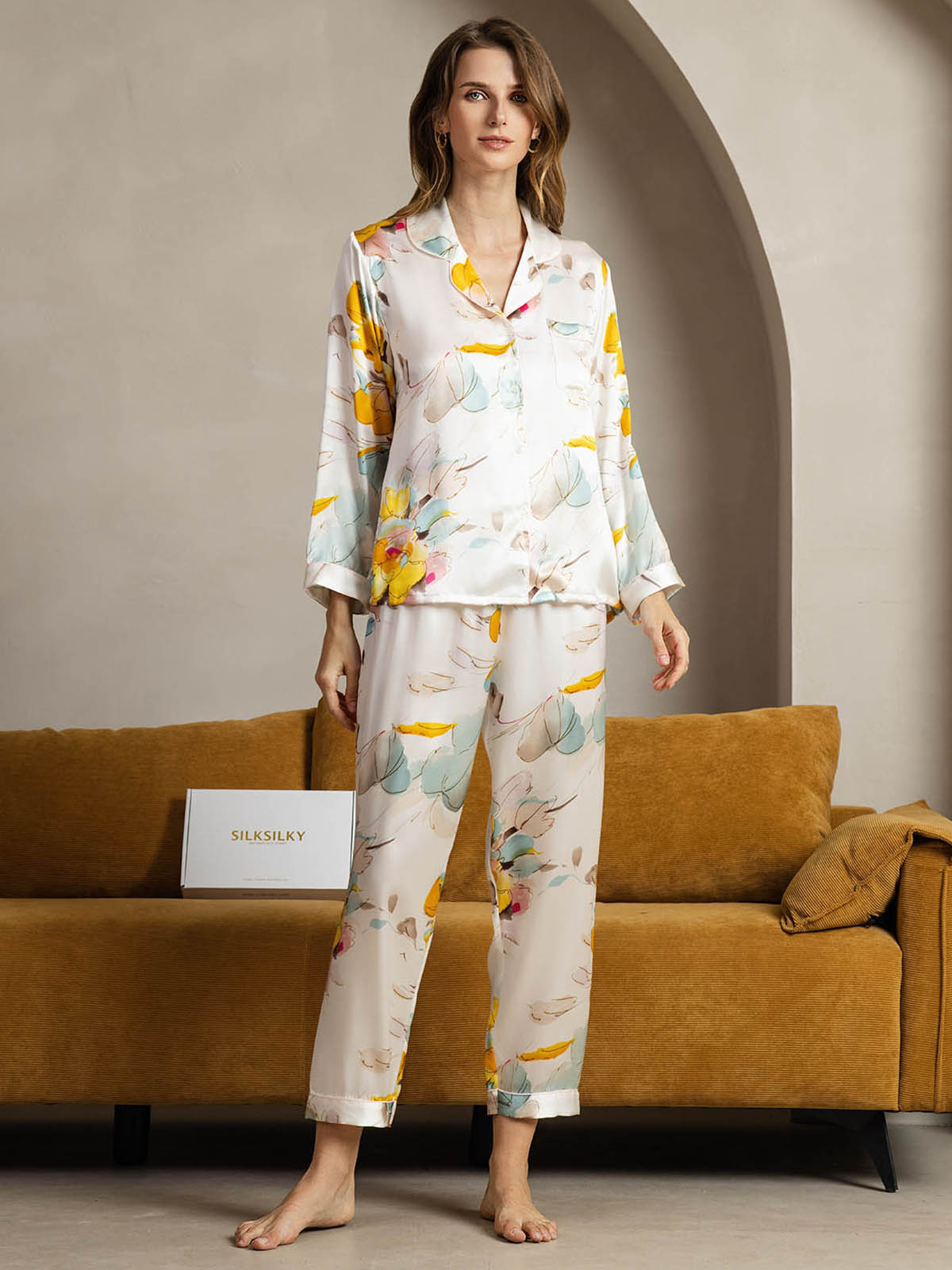 [Orchid Ink] SilkSilky-AU Pure Silk Womens Pajamas 001