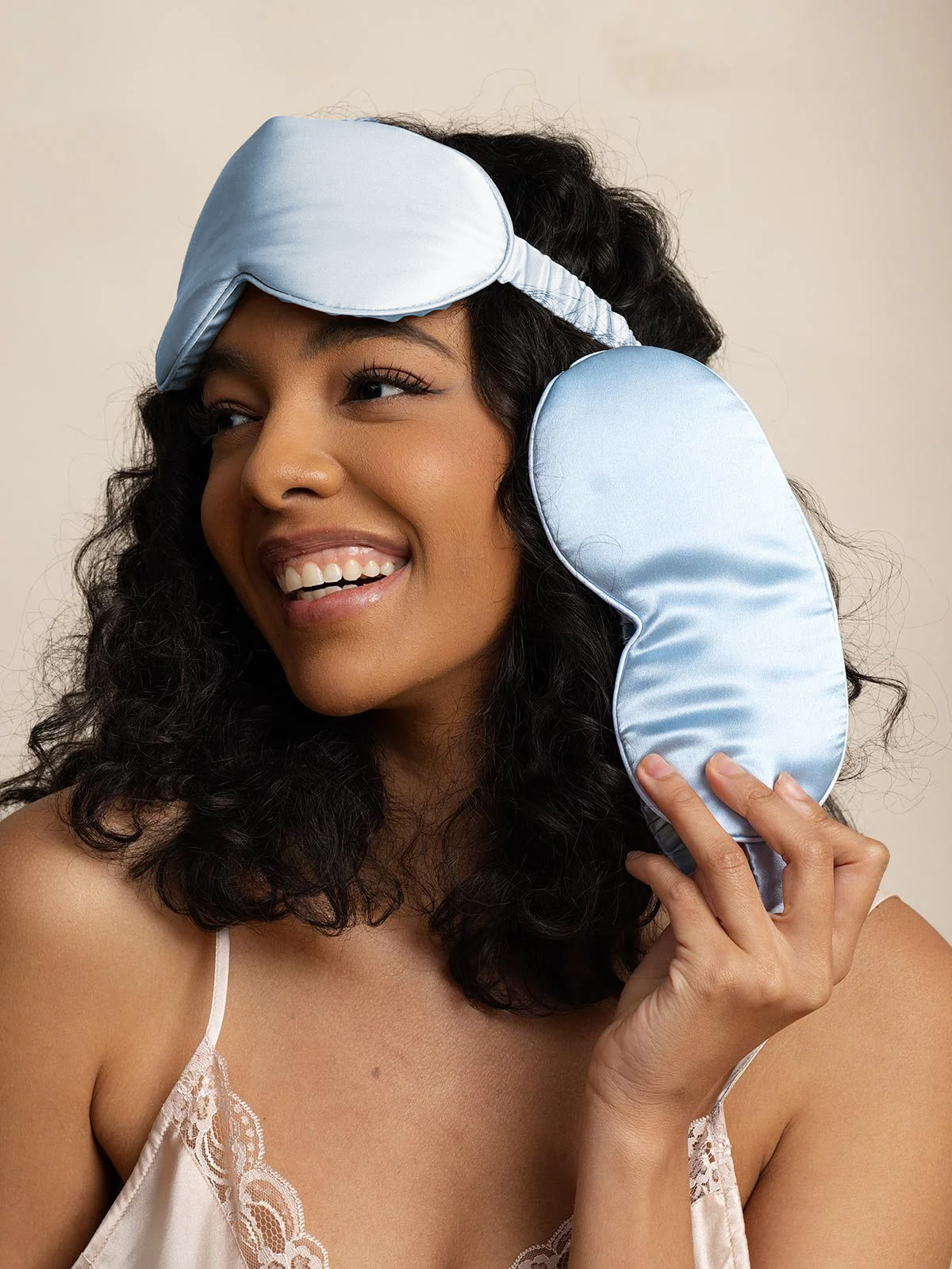 [Light Blue] SilkSilky-AU Pure Silk Eye Mask 006
