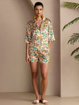 [Sand Crocodile] SilkSilky-AU Short Sleeve Notch Collar Women's Pyjamas 006