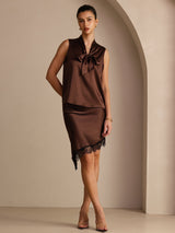 [Bitter Chocolate] SilkSilky-AU Sleeveless Tie Neck Camisole 006