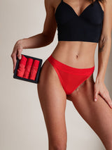 [Red] SilkSilky-AU 100% Silk Jersey Panty 005