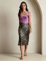 [Leopard] SilkSilky-AU 19Momme Pure Silk Skirt 009,