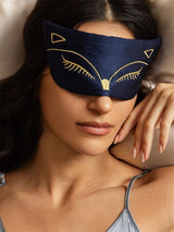 [Dark Blue] SilkSilky-AU Pure Silk Eye Mask 001
