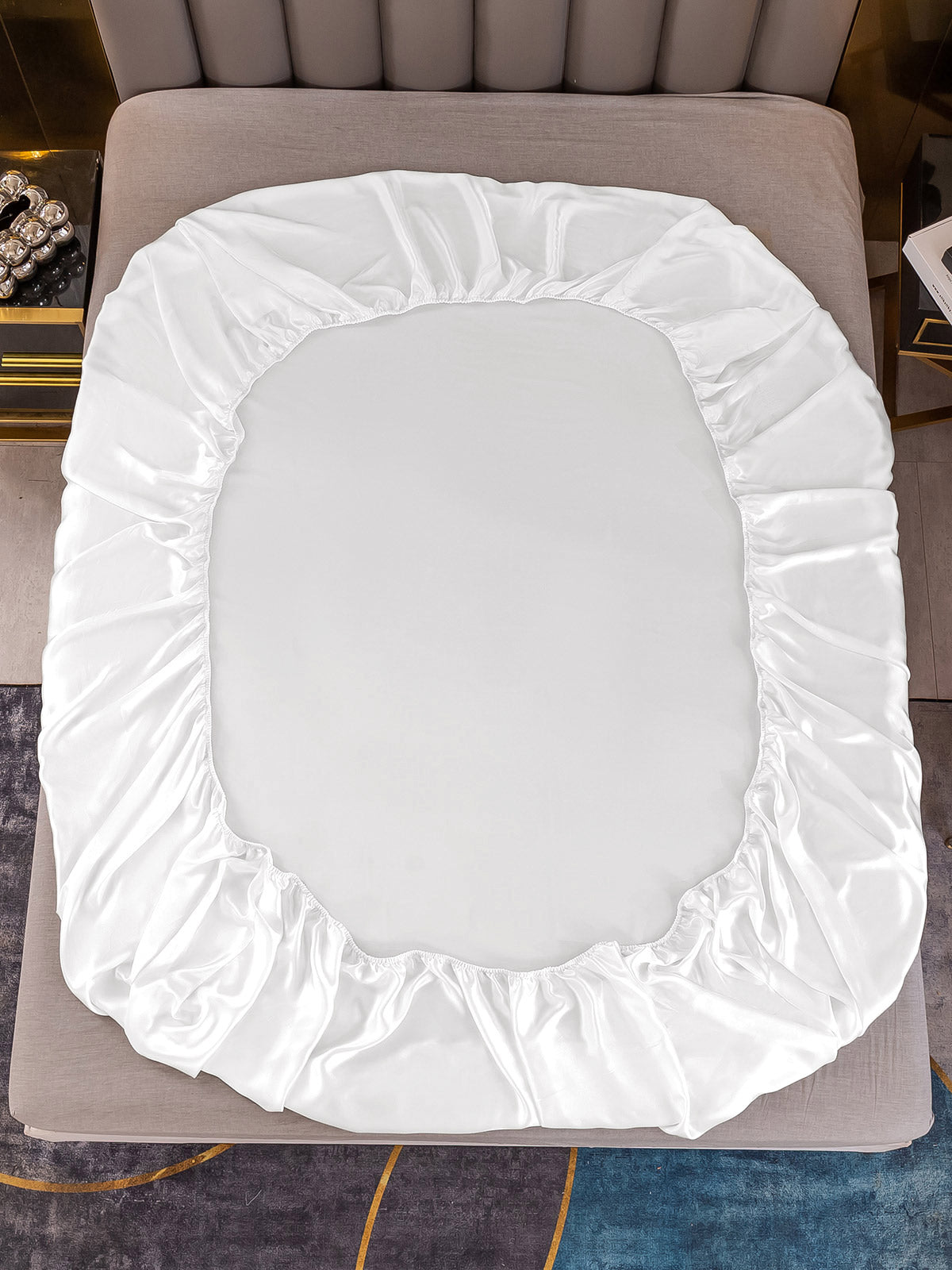 [White] SilkSilky-AU 22Momme Pure Silk Sheet 003
