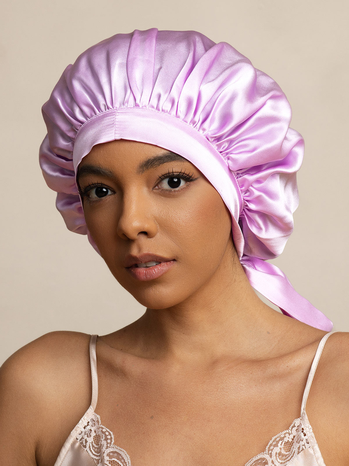 SilkSilky-AU Pure Silk Sleep Cap Lavender 003