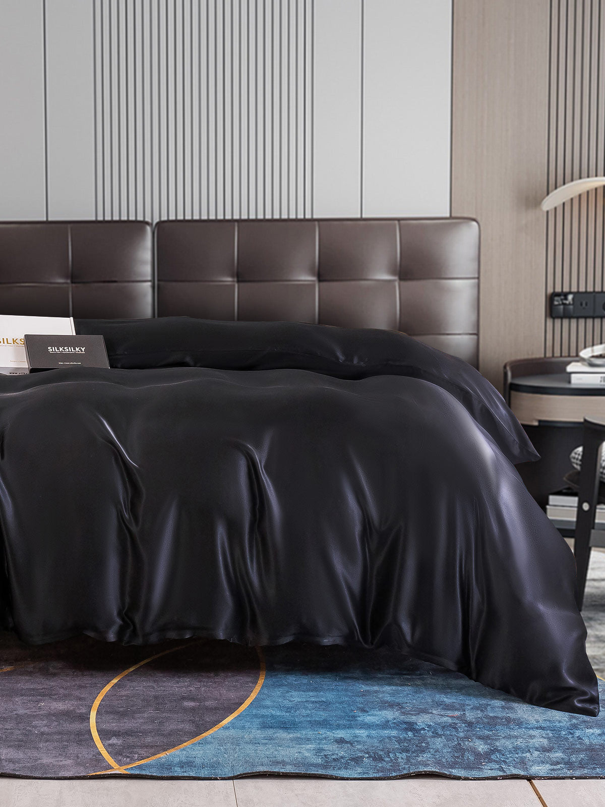 SilkSilky AU 22Momme Pure Silk Duvet Cover Black 001