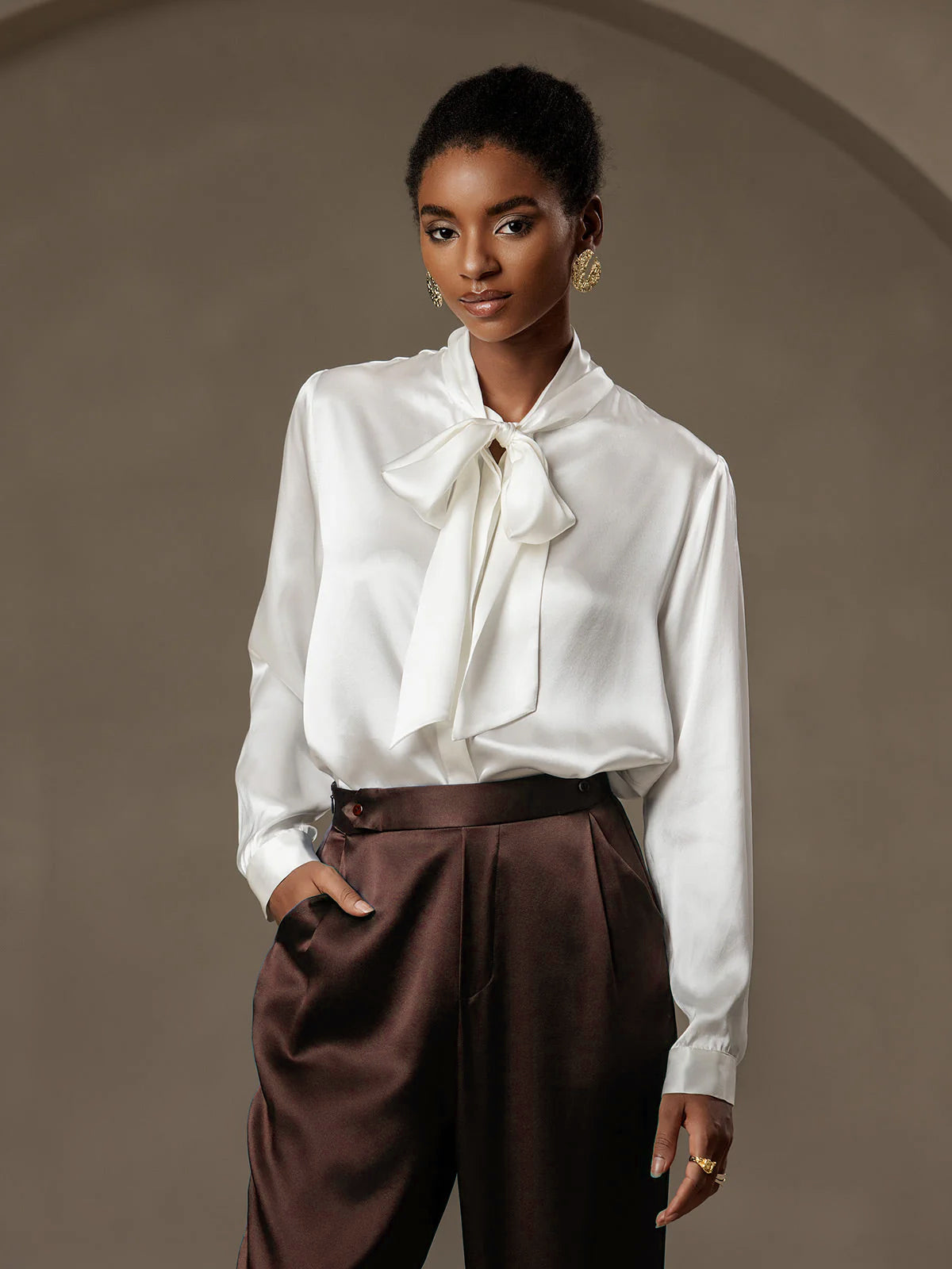 [Bitter Chocolate] SilkSilky-AU 19Momme Silk Womens Pants 003
