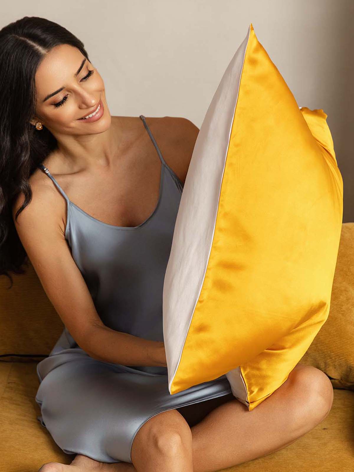 [Gold+LightBeige] SilkSilky-AU 22Momme Pure Silk Pillowcase 002