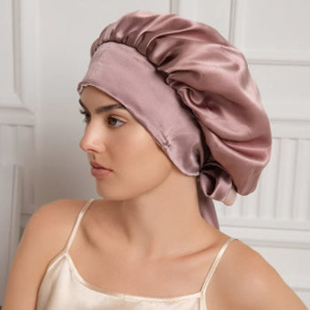 SilkSilky-AU Pure Silk Sleep Cap Pink 001