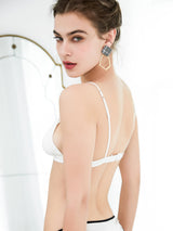 [White] SilkSilky-AU Silk Jersey Bra 002