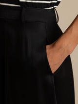 [Black] SilkSilky-AU 19Momme Stretch Silk Charmeuse Skirt 007