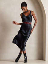 [Black] SilkSilky-AU Sleeveless Dress 005