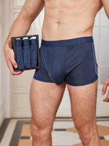 [Dark Blue] SilkSilky-AU 100% Silk Jersey Men's Underwear 001