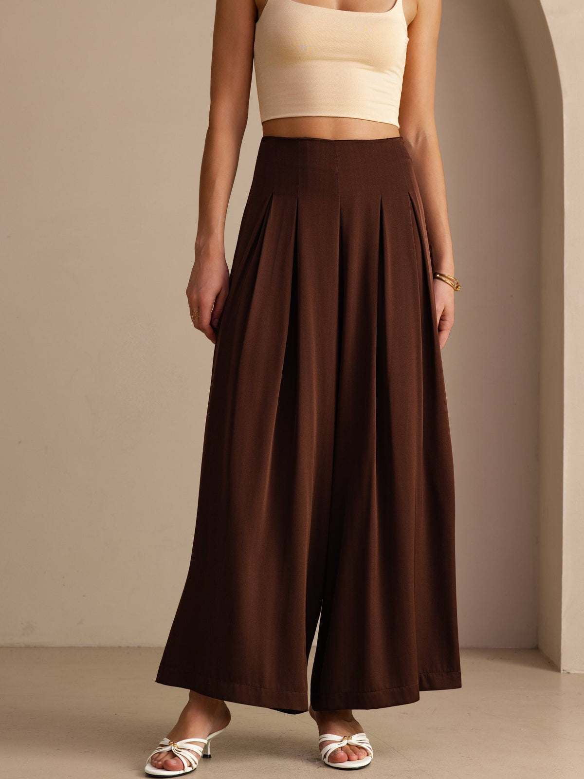 [Coffee] SilkSilky-AU Womens Pants 001