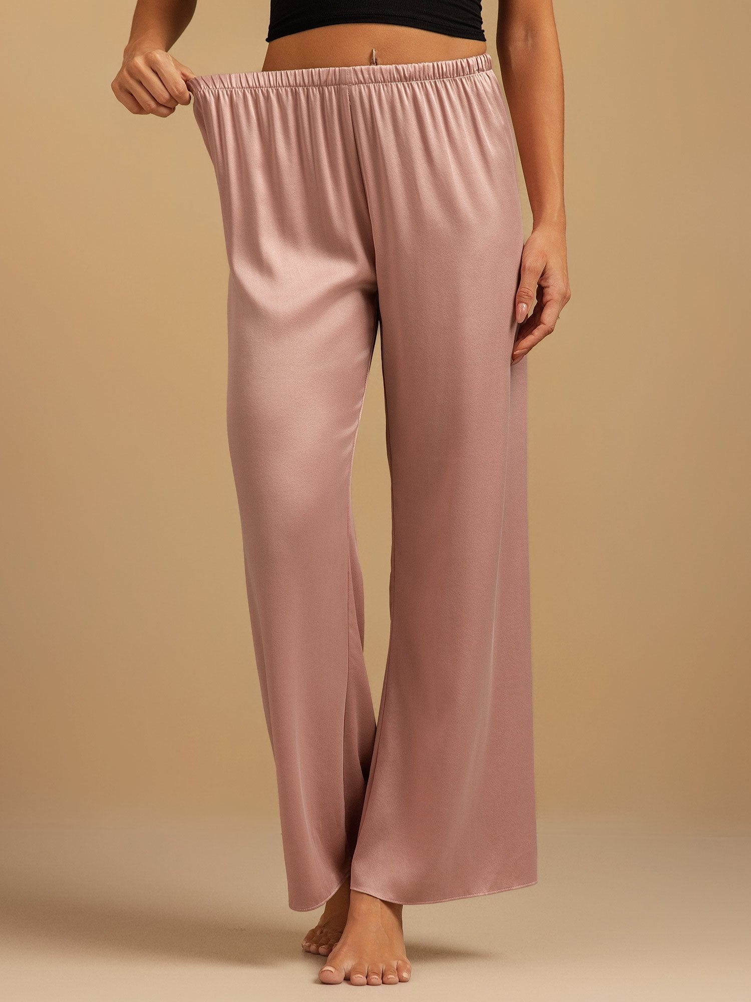 [Peach Skin] SilkSilky-AU 19Momme Washable Silk Womens Sleep Bottoms 001,