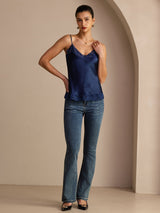 [Dark Blue] SilkSilky-AU Spaghetti Strap V Neck Camisole 007