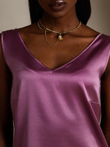 [Deep Purple] SilkSilky-AU Sleeveless V Neck Camisole 006