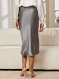 SilkSilky AU 19Momme Pure Silk Skirt DarkGray 003