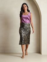 [Leopard] SilkSilky-AU 19Momme Pure Silk Skirt 006,