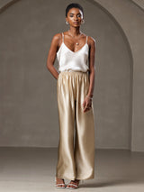 [Beige] SilkSilky-AU Spaghetti Strap V Neck Camisole 007