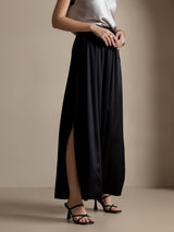 [Black] SilkSilky-AU 19Momme Silk Split Women's Pants 004