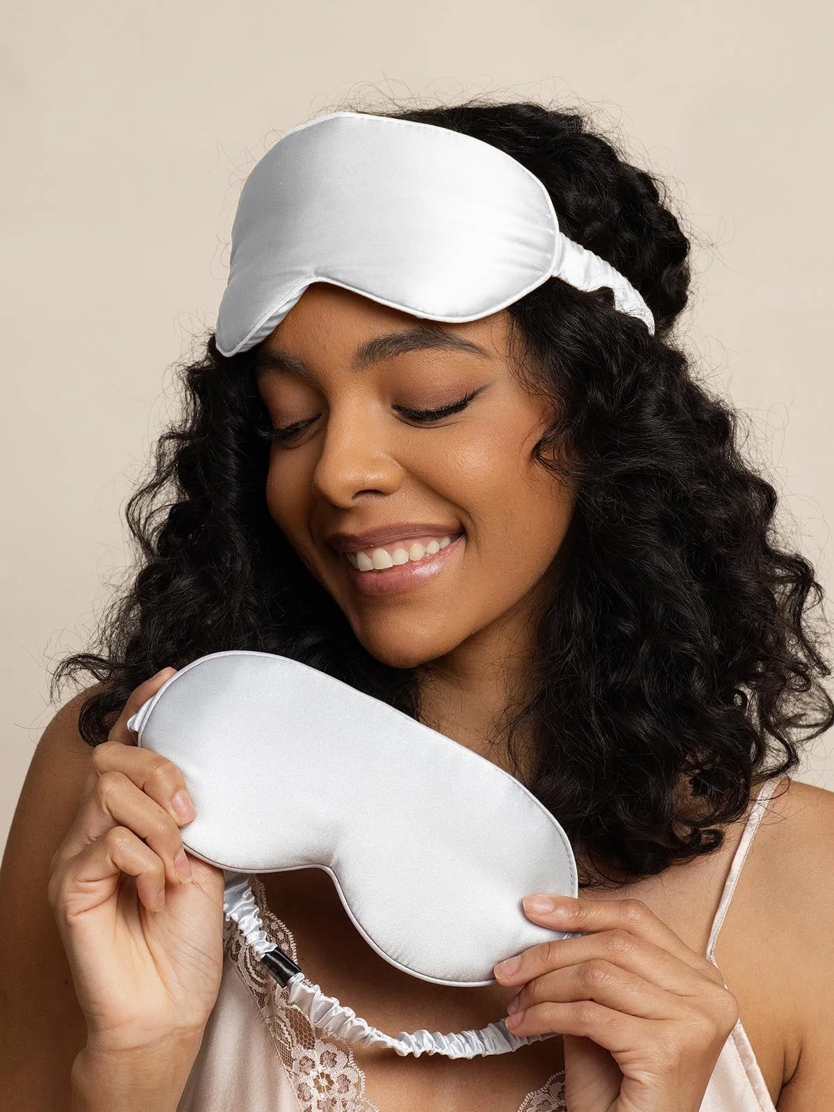 [Light Gray] SilkSilky-AU Pure Silk Eye Mask 002